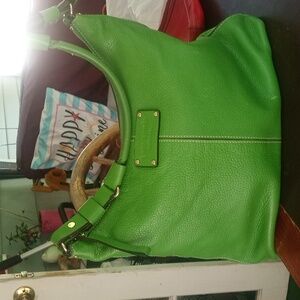 Classic Kate Spade Leather grass green shoulder bag